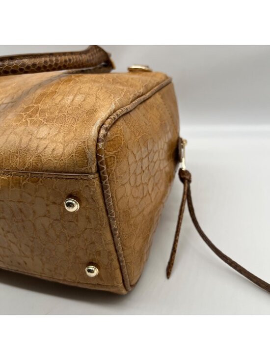 Brahim Brown Embossed Leather Shoulder Bag main image 2